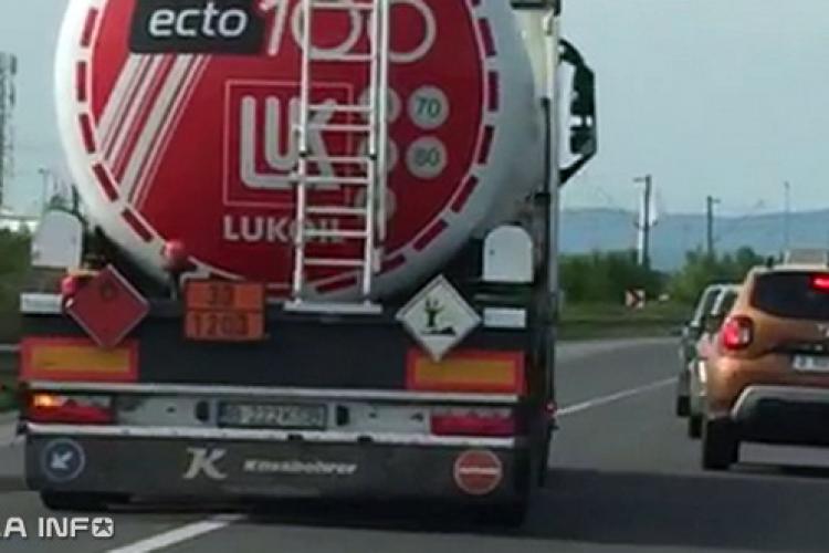 I-au luat permisul! Șoferul cisternei care a făcut depășiri sinucigașe pe drumul Cluj - Gherla a fost depistat - VIDEO