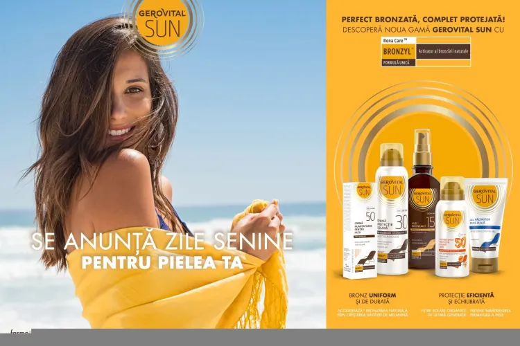 Farmec relansează gama GEROVITAL SUN cu noi formule inovatoare pentru o piele perfect protejată de razele soarelui 