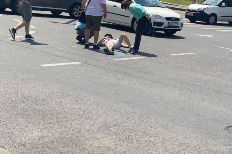 Accident în fața Teatrului Național Cluj - FOTO