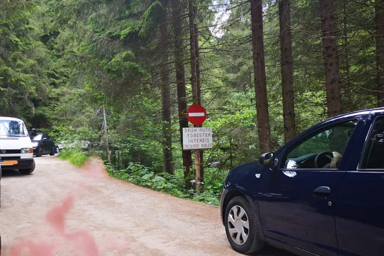 Gunoaie și ”gunoaie” pe două picioare la cascada Vălul Miresei! S-au dus cu mașina până la obiectiv - FOTO