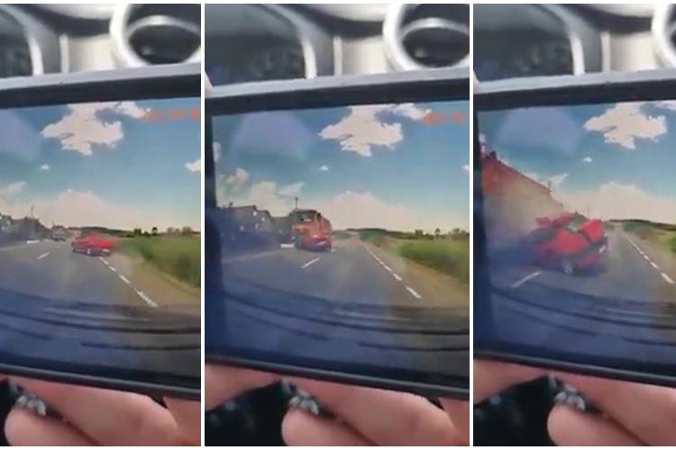Imagini LIVE cu accidentul de pe DN 1F, Cluj - Sălaj, în care șoferul unui Logan a murit - VIDEO SOCANT