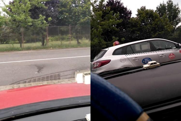 Gest antisocial la Cluj-Napoca! Un taximetrist a urinat în mijlocul drumului - VIDEO
