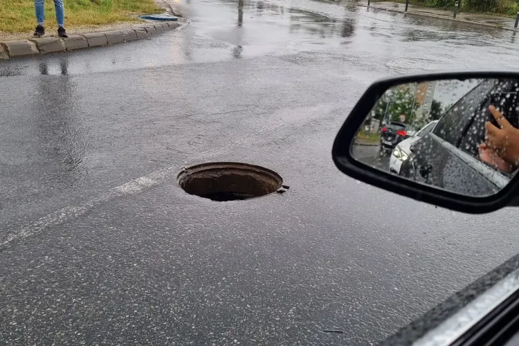 Canal lipsă la intersecția străzilor Fagului și Borhanciului - FOTO