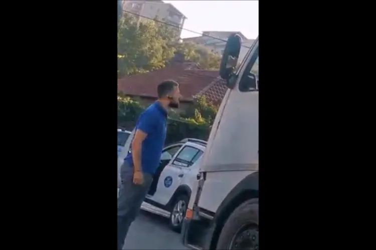 Taximetrist furios la Napolact în Baciu. S-a dat jos la cel din TIR - VIDEO