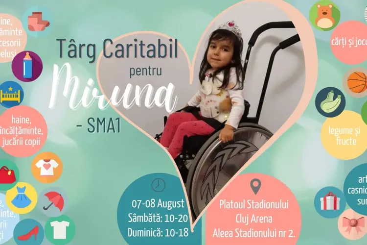 Târg caritabil pe platoul Cluj Arena. Se adună fonduri pentru un tratament care costă 2,1 milioane de dolari   