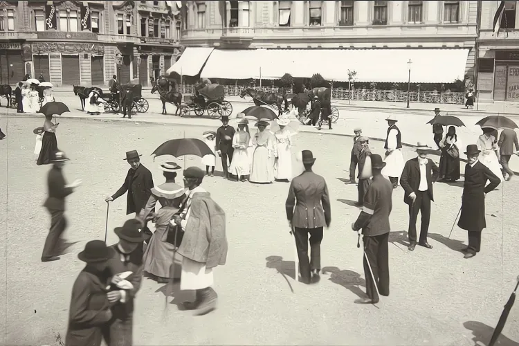 Imagine din 1910, cu ”Corso-ul clujean”. Piața Unirii era împărțită pe caste. Totul a  - FOTO   