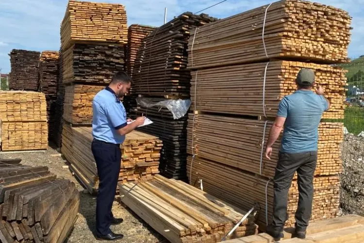 Cherestea confiscată la Gherla. Nu existau acte - FOTO 