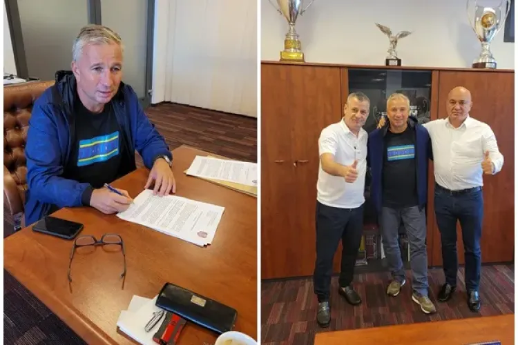 Fotografia cu Dan Petrescu, semnând contractul cu CFR Cluj. Daniel Metz: Hai CFR! - FOTO