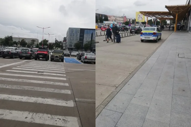 Bombardierii au parcat pe trecerea de pietoni de la Aeroportul Cluj și nimeni nu intervine - FOTO / Firma GOTO Parking se apără