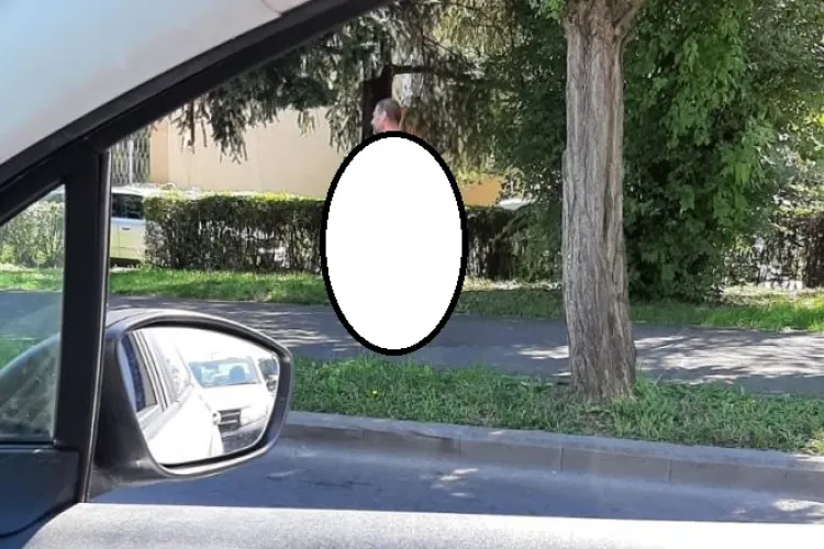 Bărbat în pielea goală pe strada Plopilor, din Cluj-Napoca - FOTO