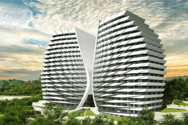 Penthouse în blocul cu ”aripi”, la preț de vilă. Apartamentul e plin de balcoane, dar nu e de lux - FOTO