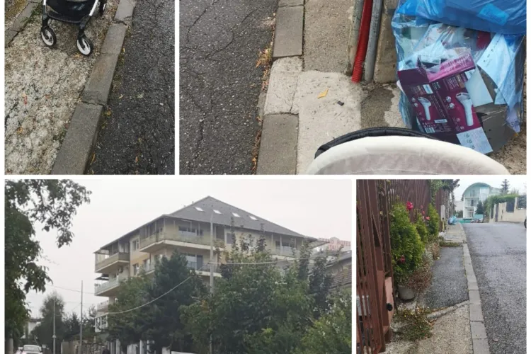 Trotuarele din Cluj lasă de dorit. Mamele, sătule să circule mai mult pe stradă decât pe trotuar cu copiii: „Efectiv nu ai pe unde să treci” - FOTO