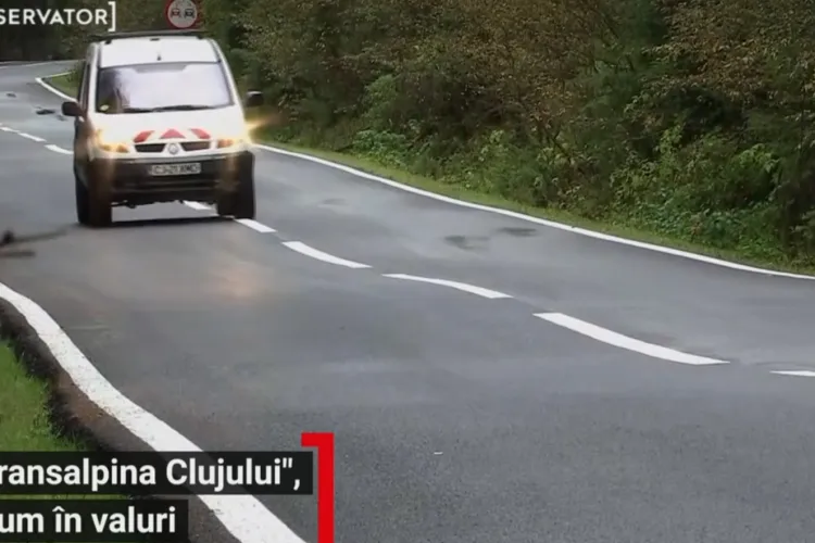 “Transalpina Clujului” este plină de denivelări, asfaltarea fiind o bătaie de joc - FOTO