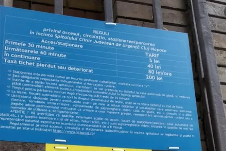 Prețuri exagerate pentru parcarea de la Spitalul de Urgență Cluj: „Să știți că se plătește parcarea de te lasă crăcănat” - FOTO