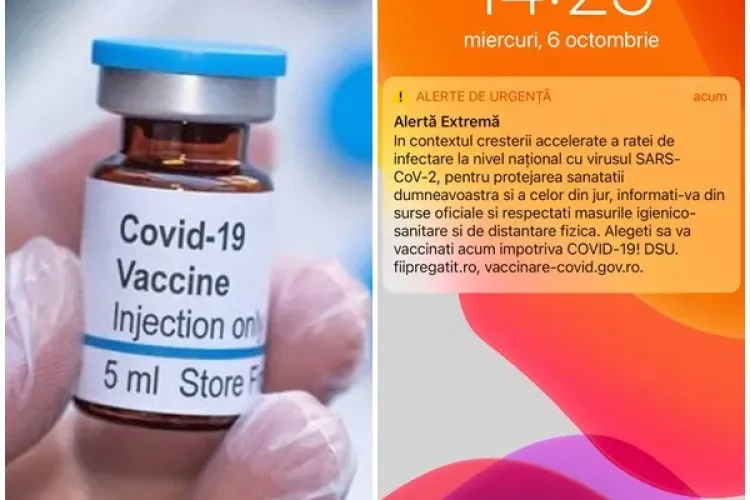 Românii au primit mesaj Ro-Alert, prin care li se cere să se vaccineze