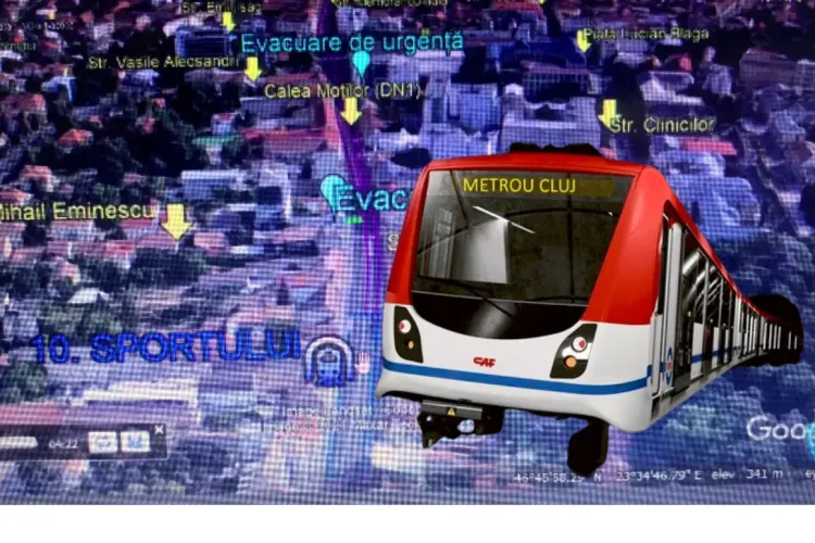 METROU Cluj - Traseul METROULUI, stațiile și alte detalii prezentate pe simularea Google Earth Pro - VIDEO