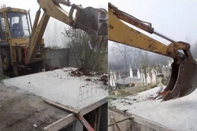 O primărie sapă gropile morților COVID cu excavatorul, pentru că groparii nu mai fac față