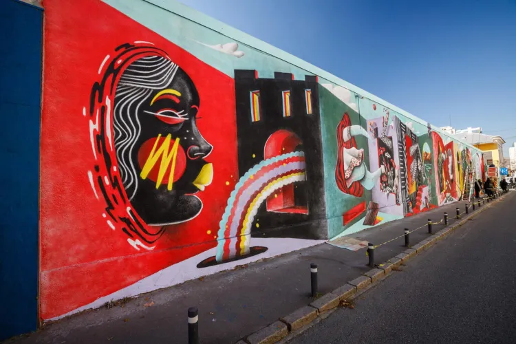 Artiștii din Nantes și Cluj au pictat un zid de pe strada Constanța, din Cluj-Napoca - FOTO