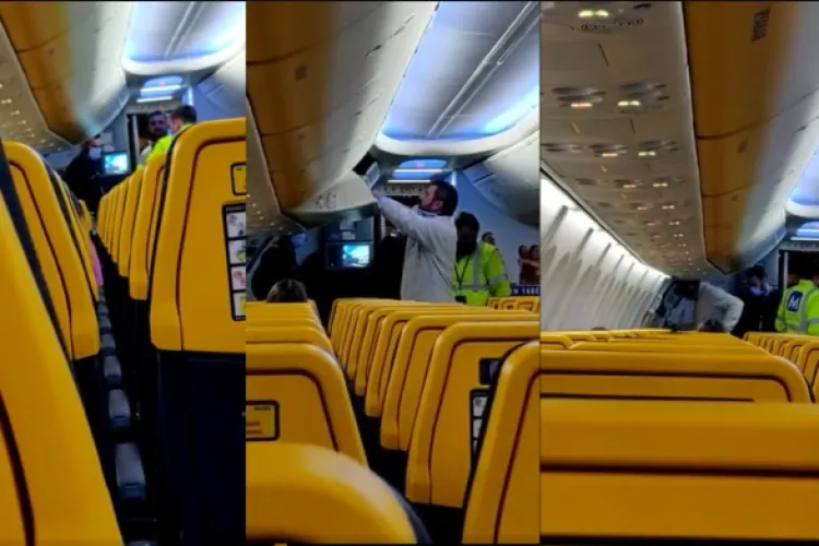 Scandalagiu DAT JOS dintr-un avion, pe ruta Cluj-Londra, pentru că refuza să poarte mască - FOTO