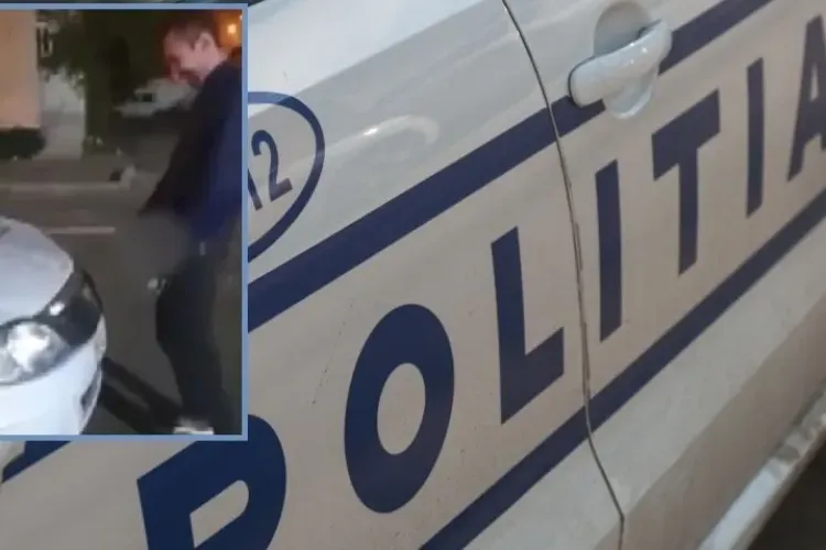 Și-a făcut nevoile pe mașina de Poliție și s-a și filmat - FOTO
