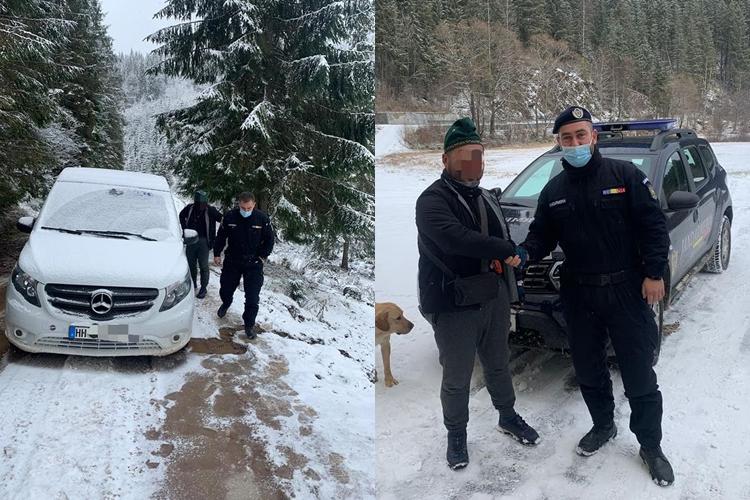 Chinezul prins la Cluj cu mașina furată, salvat zilele trecute de jandarmii din Bihor de pe un drum de munte izolat - FOTO