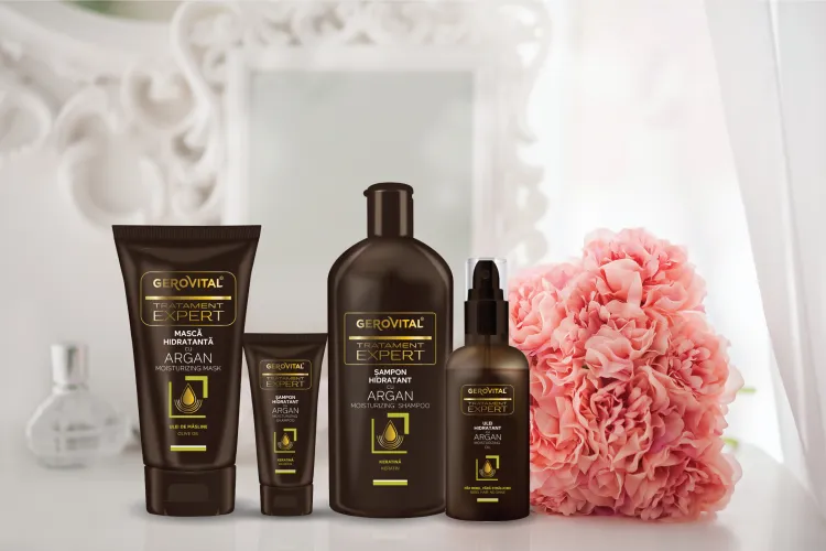Farmec lansează Gerovital Tratament Expert cu Argan, o subgamă completă de produse pentru păr intens hidratante 