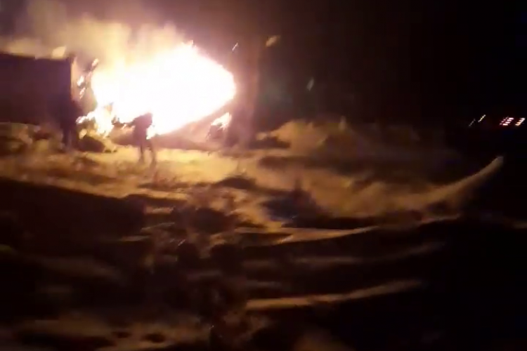 Incendiu la Mărișel, soldat cu decesul unui bărbat - VIDEO
