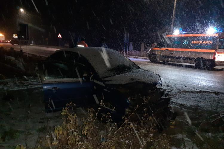 Accident la Coplean, jud. Cluj. Două mașini s-au tamponat - FOTO