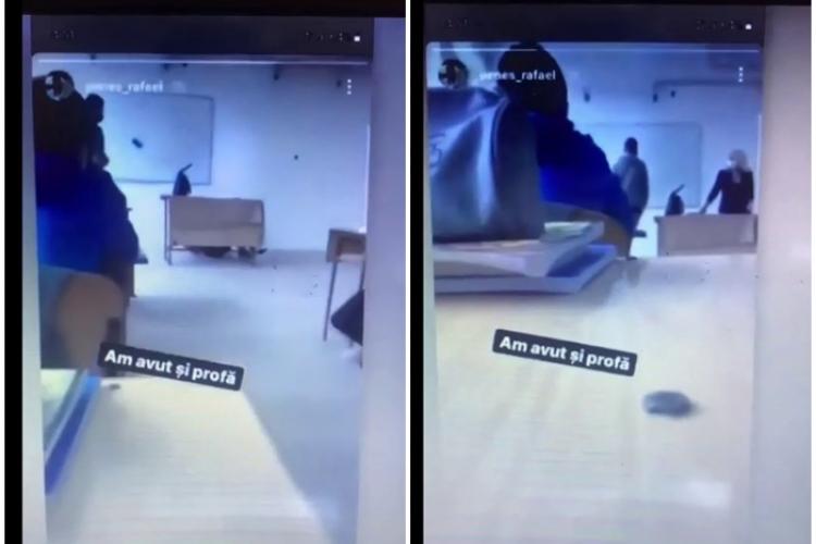 Farsă pe TikTok! Și-au bătut joc de profesoară și i-au pus un scaun rupt la catedră - VIDEO