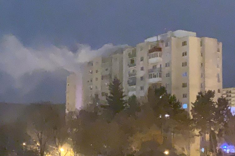Alerta de incendiu la un bloc din Mănăștur, strada Parâng - FOTO