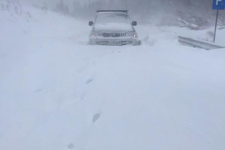 Drumul județean 108C, Rachitele - Ic Ponor, blocat de zăpadă. CJ Cluj anunța dimineața că se circulă bine peste tot - FOTO