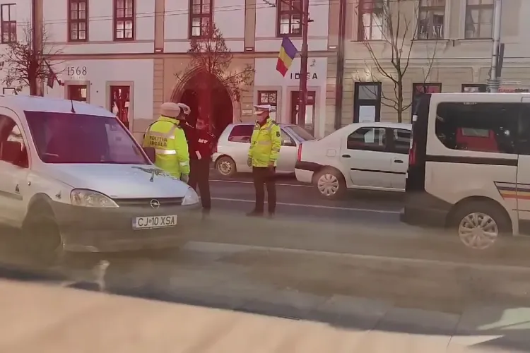 Șofer agresiv și obraznic în față la Sora! Poliția locală a intervenit ca în filmele americane, pentru refuz de legitimare - VIDEO