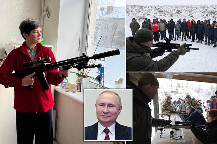 O mamă din Ucraina a devenit vedetă! Și-a cumpărat o pușcă de asalt și echipament pentru a-și apăra copiii de ruși - FOTO