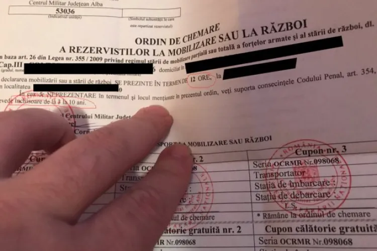 Un român a prezentat ce scrie și cum arată un ordin de chemare a rezerviștilor la mobilizare sau război   