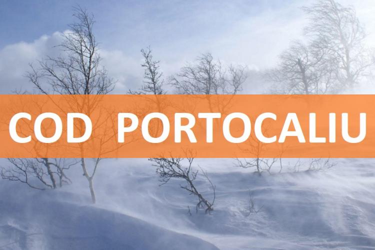 Atenție! Cod portocaliu de vânt puternic și ninsoare în județul Cluj
