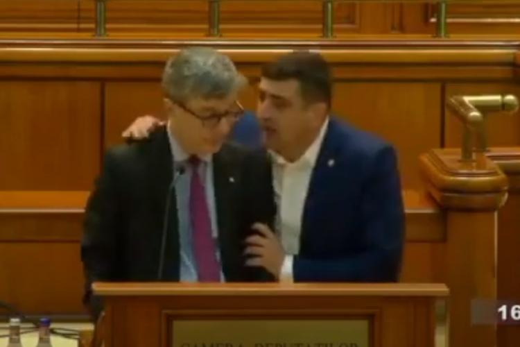 George Simion l-a luat de gât pe Virgil Popescu, ministrul Energiei, în Parlament - VIDEO