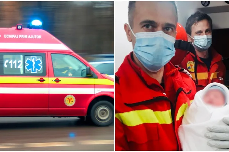Minunații salvatori de la SMURD Cluj au adus pe lume bebeluș: S-a grăbit să vină pe lume - FOTO