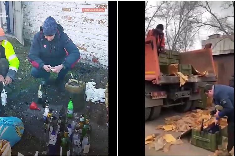 Ucrainenii civili primesc arme și fac cocktailuri molotov, pentru a-i ataca pe ruși - VIDEO