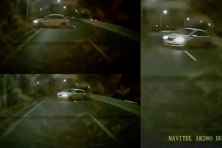 VIDEO ȘOCANT - Filmarea cu momentul în care o mașină a ”decolat” de pe șosea, la Copăceni, pe drumul Cluj - Turda