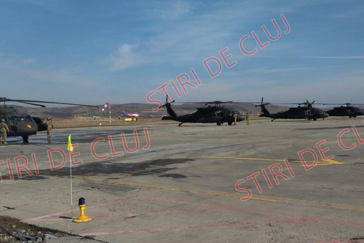 Elicoptere Black Hawk fotografiate pe Aeroportul din Cluj. Au zburat deasupra Clujului - FOTO EXCLUSIV