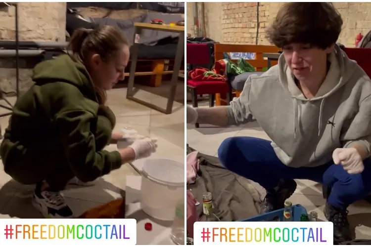 ”Cocktailul libertății!” - Locuitorii din Kiev pregătesc cocktailuri molotov non-stop - VIDEO