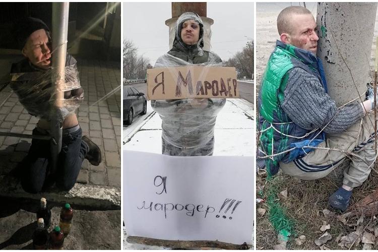 Cum sunt tratați în Ucraina cei care jefuiesc! Se aplică ”legile războiului” - FOTO