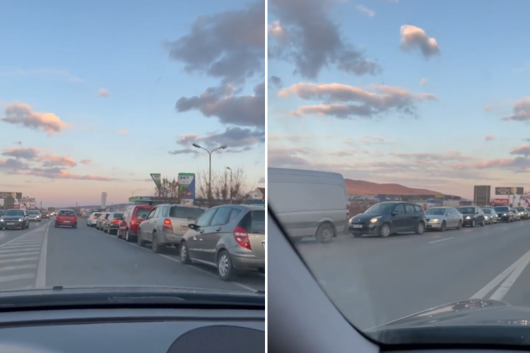 Coadă de sute de metri la OMV între Florești și Gilău, de teamă că explodează prețul: Asta e România, vai de capul ei! - VIDEO