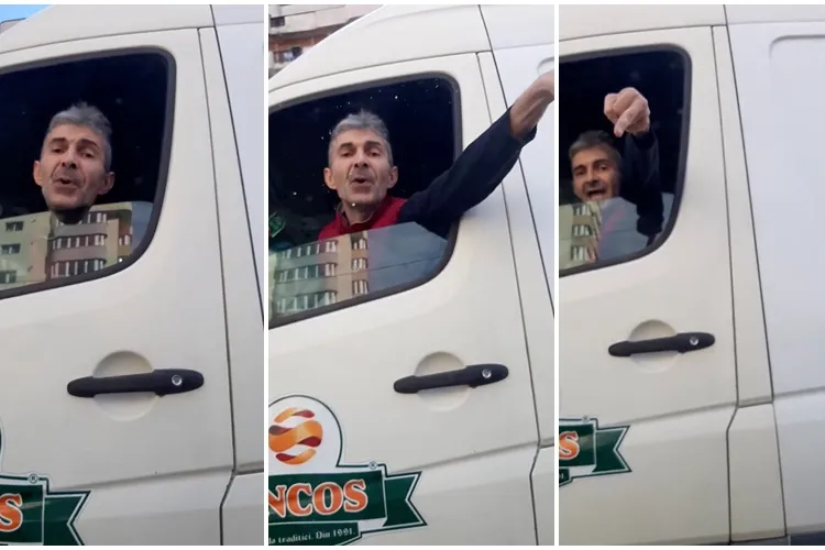 Atitudinea unui șofer Oncos în traficul clujean. Scuipă și face semne obscene - VIDEO