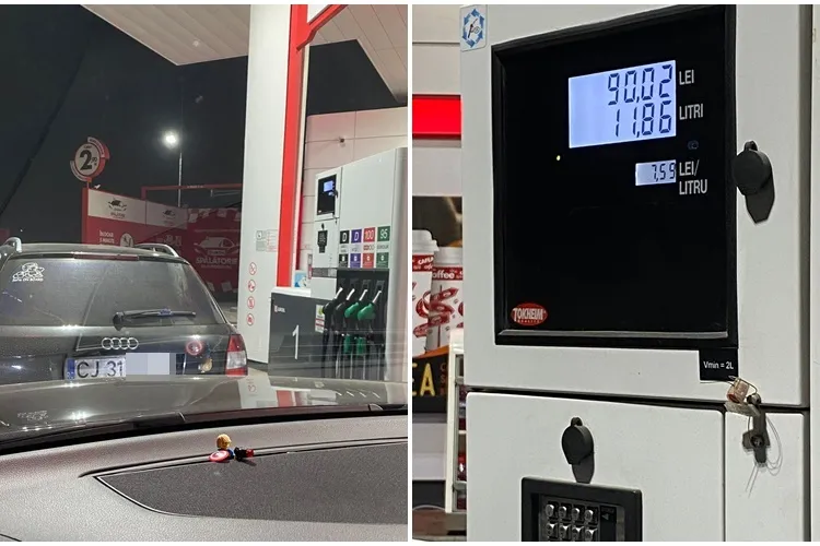 Noaptea minții! Un clujean a stat 2 ore la coadă, în miercurea neagră de la benzinării, pentru 12 litri de benzină - FOTO