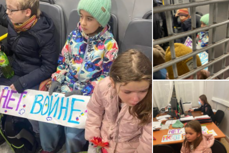 VIDEO - Copii arestați la Moscova pentru că protestau împotriva războiului. „Putin duce un război cu copiii”