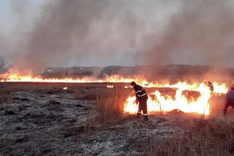 ISU Cluj anunță peste 200 de intervenții la incendii de vegetație uscată: „Incendiile de vegetație uscată pun în pericol bunuri, imobile sau chiar vieți”
