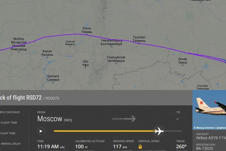 Mişcări suspecte de avioane cu oficiali ruşi sau numai un test? Aparatele au plecat spre Siberia, dar a se fi întors