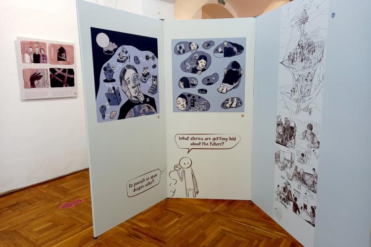 Expoziție magică la un muzeu din Cluj. Un grup de tineri au reprezentat realitatea în care trăim prin intermediul benzilor desenate