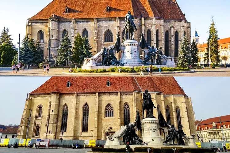 ”O parte din istoria contemporană a Pieței Unirii s-a stins odată cu defrișarea brazilor de la Biserica Sfântul Mihail” - FOTO   